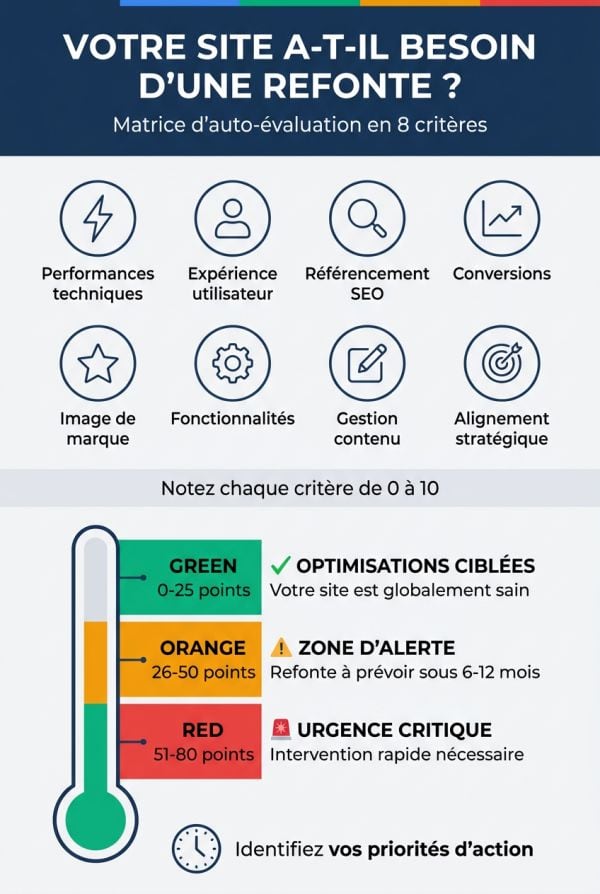 Matrice d'auto-évaluation de l'urgence de refonte