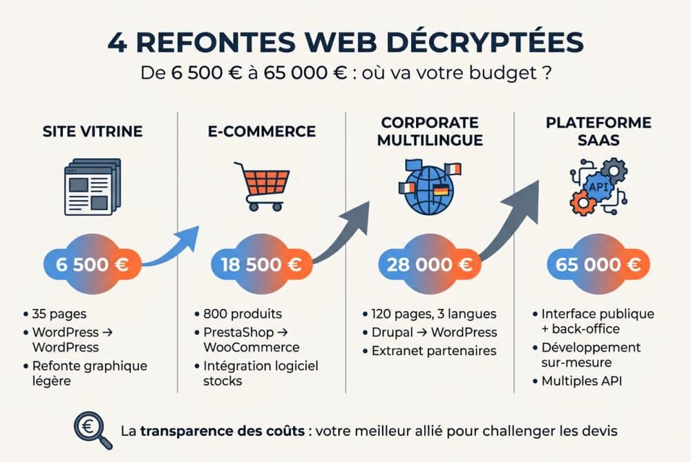 Quatre cas réels de refonte décryptés