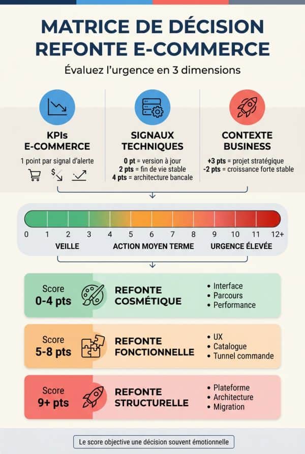 Matrice de décision : qualifier l'urgence et le type de refonte