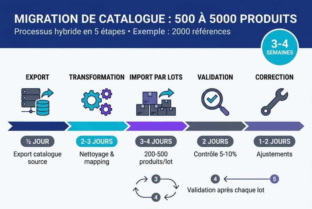 500 à 5000 produits : approche hybride et validation par lots