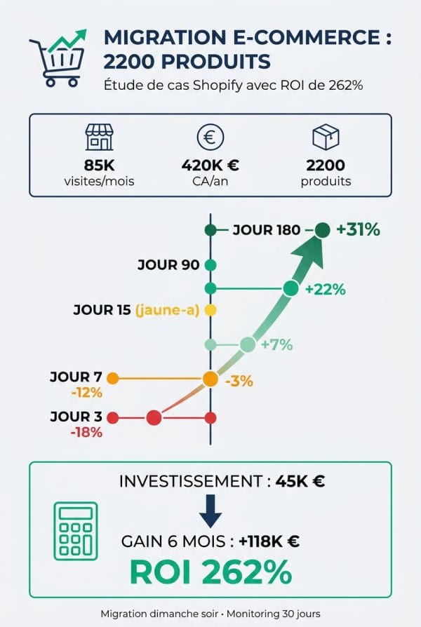 Étude de cas chiffrée : migration de 2000+ produits avec ROI documenté